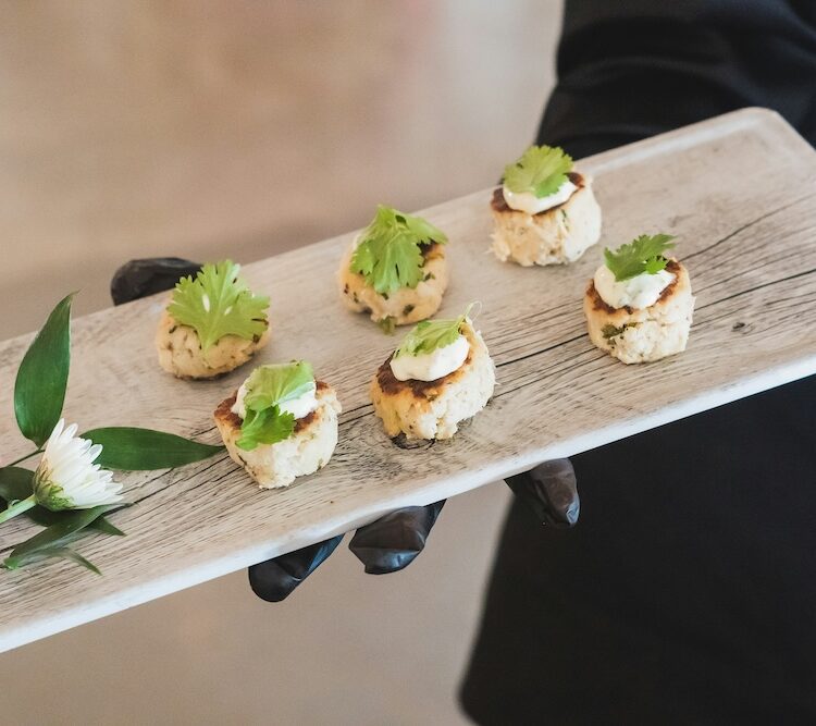 appetizers on a plate being served